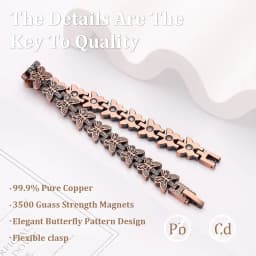 ARADOO Premium Copper Butterfly Bracelet for Women with 3500 Gauss Neodymium Magnetic Bracelet Jewelry Gifts