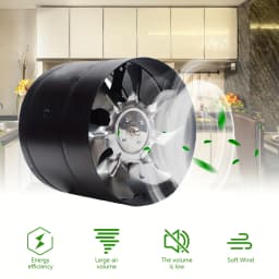 220/110V Metal Round Duct Fan 4" 6" Booster Exhaust Ventilator Ventilation Vent Air for Window Wall Bathroom Toilet Kitchen