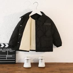 Autumn Kids Cotton Jacket Winter Boys Solid Color Thick Plus Velvet Warm Coat For 3-10 Years Teen Children Outerwear Clothing 