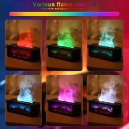 Flame Essential Oil Diffuser, 3D Flame Fireplace Aromatherapy Machine Colorful Humidifier with Remote Control, Fireplace Flame