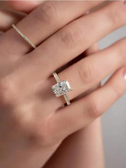 925 Sterling Silver 2-5CT Rectangle Zircon Gorgeous Shiny Ring For Women Anniversary Wedding Luxury High Quality Fine Jewelry