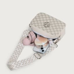 Retro M Pattern Design Female Crossbody Bag, Stylish Ladies Shoulder Bag, Wide Strap Phone Coin Purse for Women Work Party Date