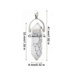 30/40PCS Hexagonal Chakra Synthetic Crystal Pendant Pointed Quartz Stone With Leather Necklace Chain Storage Bag Jewelry Set