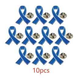 Blue Ribbon Pin 5/10/50/100 Pcs Colon Cancer Prostate Cancer Awareness Pin Blue Brooch Enamel Lapel Pins
