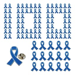 Blue Ribbon Pin 5/10/50/100 Pcs Colon Cancer Prostate Cancer Awareness Pin Blue Brooch Enamel Lapel Pins