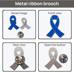 Blue Ribbon Pin 5/10/50/100 Pcs Colon Cancer Prostate Cancer Awareness Pin Blue Brooch Enamel Lapel Pins