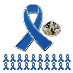 Blue Ribbon Pin 5/10/50/100 Pcs Colon Cancer Prostate Cancer Awareness Pin Blue Brooch Enamel Lapel Pins