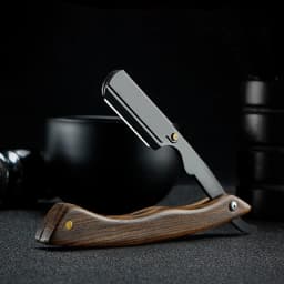 Sandalwood Vintage Razor Stainless Steel Folding Blade Holder Men's Facial Fit Razor Hairdresser's Shaving Tool (Without Blade)