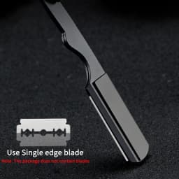 Sandalwood Vintage Razor Stainless Steel Folding Blade Holder Men's Facial Fit Razor Hairdresser's Shaving Tool (Without Blade)
