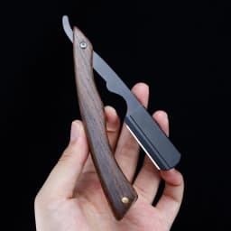 Sandalwood Vintage Razor Stainless Steel Folding Blade Holder Men's Facial Fit Razor Hairdresser's Shaving Tool (Without Blade)