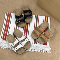 Summer Trend Cork Cool Slippers Couple Double Strap Thick Bottom Outdoor Sandals Anti slip Comfortable Flat Shoes