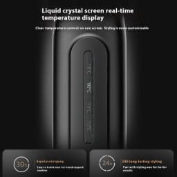 Hair Straightener Ceramic Iron Plate with Negative Ion LCD Display Portable Hair Styler for Men Straightening and Curling