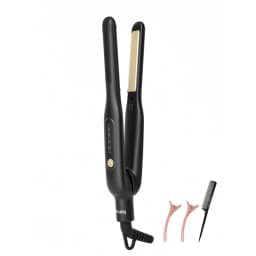 Hair Straightener Ceramic Iron Plate with Negative Ion LCD Display Portable Hair Styler for Men Straightening and Curling