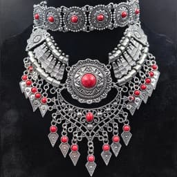 Layered Bohemian Statement Necklace Women's Fashion Retro Teardrop Tassel Collar Jewelry for Casual Matching & Party Styling
