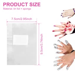 500/1000Pcs Aluminium Foil Remover Nail Wraps Soak Off Polish Nail Art Foil Gel Polish Acrylic Removal Tool with Cotton Pad