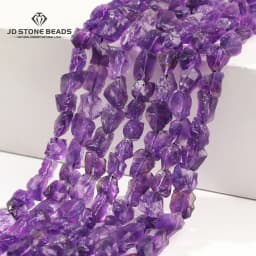 8-12mm Natural Stone Uruguayan Amethyst Irregular Raw Bead Loose Spacer For Jewelry Making DIY Necklace Bracelet Accessory 15"