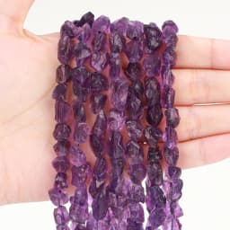 8-12mm Natural Stone Uruguayan Amethyst Irregular Raw Bead Loose Spacer For Jewelry Making DIY Necklace Bracelet Accessory 15"