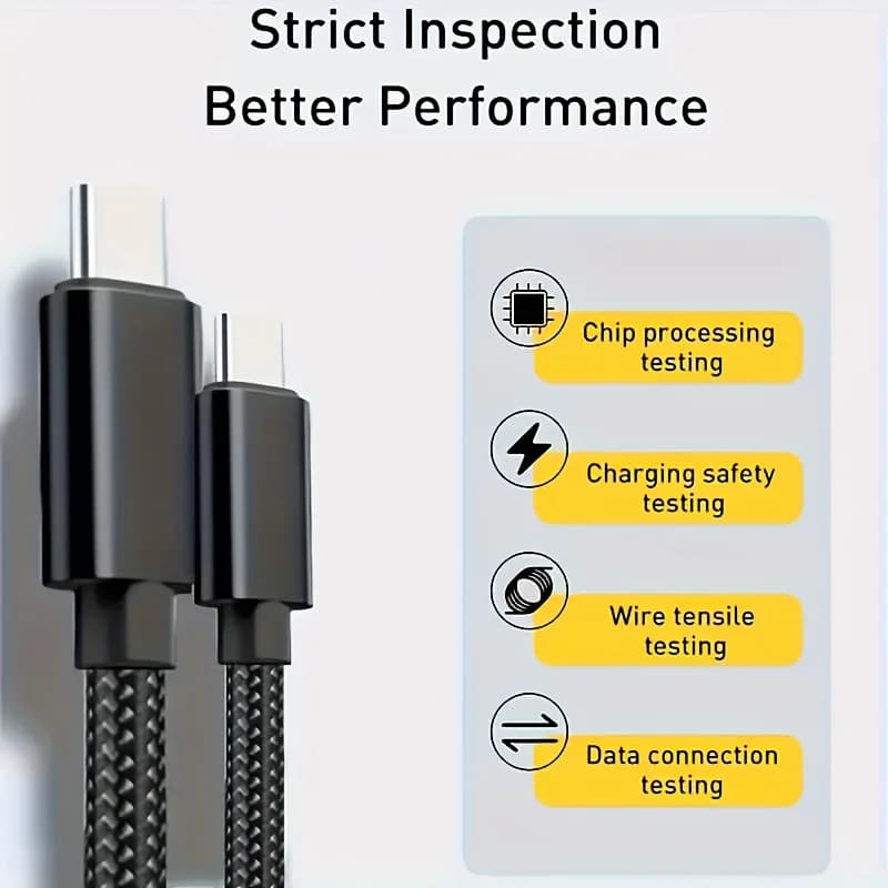 1/3PCS USB C to USB C 60W fast mobile phone fast charging data cable, suitable for iPhone 15, Samsung, Huawei, Xiaomi and other