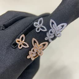 Classic S 925 sterling silver hollowed out diamond set three different butterfly shaped women's rings