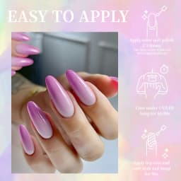 VOKY 7-Piece Set of Heat-Activated Changeable Gel Nails Adhesive Kit, Color Changes with Temperature, Can Be Immersed in UV/LED