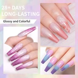 VOKY 7-Piece Set of Heat-Activated Changeable Gel Nails Adhesive Kit, Color Changes with Temperature, Can Be Immersed in UV/LED