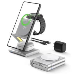 3 in 1 Charging Station Aluminum Qi2 Magnetic Charger for Samsung Galaxy S25/Ultra/S24/S23/S22/Galaxy Watch 8/7/6/5/Galaxy Buds