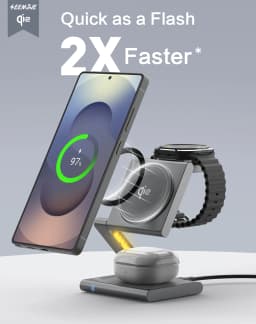 3 in 1 Charging Station Aluminum Qi2 Magnetic Charger for Samsung Galaxy S25/Ultra/S24/S23/S22/Galaxy Watch 8/7/6/5/Galaxy Buds