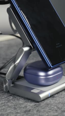 3 in 1 Charging Station Aluminum Qi2 Magnetic Charger for Samsung Galaxy S25/Ultra/S24/S23/S22/Galaxy Watch 8/7/6/5/Galaxy Buds