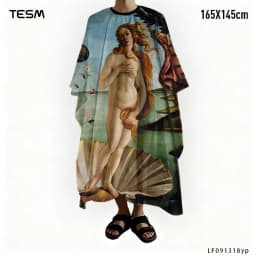 TESM 3D Printed Barber Cape Hairdressing Salon Gown Hairdresser Hair Dyeing Shawl Halloween Christmas Gift