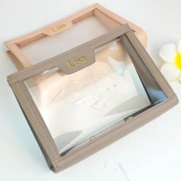 Customized Name Skin Care Storage Bag, PVC Spliced Leather, Travel Large-Capacity Waterproof Makeup Bag, Toiletry Bag