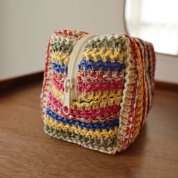 Colorful Knitted Cosmetic Bag Travel-Friendly Handbag Toiletry Pouch Women's Cosmetics & Skincare Organizer On-the-Go Bag-in-Bag