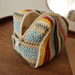 Colorful Knitted Cosmetic Bag Travel-Friendly Handbag Toiletry Pouch Women's Cosmetics & Skincare Organizer On-the-Go Bag-in-Bag