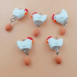 10/30pcs cartoon resin hen egg pendant, DIY jewelry making earrings necklace keychain accessories