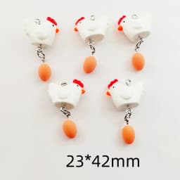 10/30pcs cartoon resin hen egg pendant, DIY jewelry making earrings necklace keychain accessories