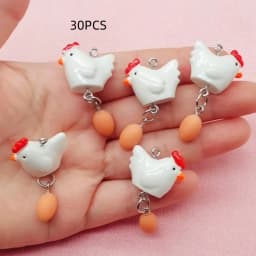 10/30pcs cartoon resin hen egg pendant, DIY jewelry making earrings necklace keychain accessories