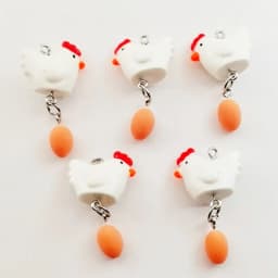 10/30pcs cartoon resin hen egg pendant, DIY jewelry making earrings necklace keychain accessories