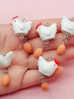10/30pcs cartoon resin hen egg pendant, DIY jewelry making earrings necklace keychain accessories