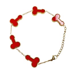 luxurious Hip Hop Punk Personality Genital prank Titanium Steel Gold Color Bracelet For Men Women Girl Jewelry Y2K Accessories