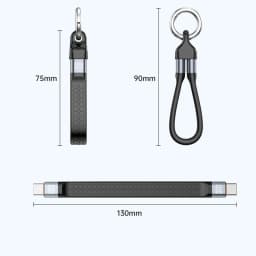 PCONEQE USB 4 Cable Portable Keychain C to C Cable 240W 40Gbps for Thunderbolt 3/4 iPhone 17 with iPhone USB-A OTG Converter