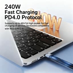 PCONEQE USB 4 Cable Portable Keychain C to C Cable 240W 40Gbps for Thunderbolt 3/4 iPhone 17 with iPhone USB-A OTG Converter