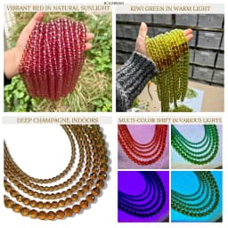 Bocarman Synthetic Color ChangingColor Changing Sultanite Beads 6-12mm Lab Created Diaspore Loose Stones 38cm Strand Bulk Whole