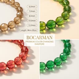 Bocarman Synthetic Color ChangingColor Changing Sultanite Beads 6-12mm Lab Created Diaspore Loose Stones 38cm Strand Bulk Whole