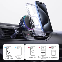 HaaYot QI2 Ice Cooling 25W Magnetic Wireless Car Charger RGB Fast Charging Car Phone Holder Stand For Magsafe iPhone 17 16 15 14