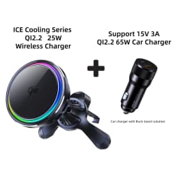 HaaYot QI2 Ice Cooling 25W Magnetic Wireless Car Charger RGB Fast Charging Car Phone Holder Stand For Magsafe iPhone 17 16 15 14