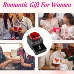 1pc Love Pendant Necklace, Artificial Rose Gift Box Set, for Mother'S Day, Valentine'S Day, Wife, Daughter, Grandmother