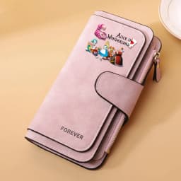 Alice in Wonderland Buckle Women Wallets Long Leather Top Quality 15 Card Holder Classic Female Purse Zipper Wallet For Ladies