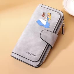 Alice in Wonderland Buckle Women Wallets Long Leather Top Quality 15 Card Holder Classic Female Purse Zipper Wallet For Ladies
