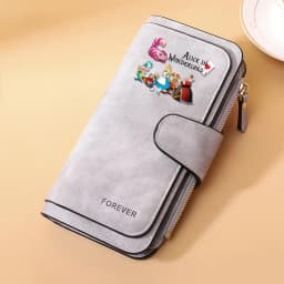 Alice in Wonderland Buckle Women Wallets Long Leather Top Quality 15 Card Holder Classic Female Purse Zipper Wallet For Ladies