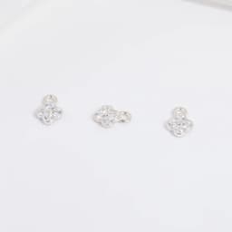 6pcs/S925 Sterling Silver 4mm*5.6mm Inlaid Zircon Clover Charm DIY Handcrafted Bracelet And Necklace Jewelry Accessory SD116