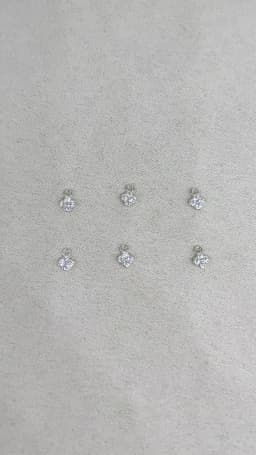 6pcs/S925 Sterling Silver 4mm*5.6mm Inlaid Zircon Clover Charm DIY Handcrafted Bracelet And Necklace Jewelry Accessory SD116